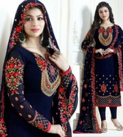 Ayesha Takia Blue Georgette Embroidery Churidar Salwar Kameez (DUA01)